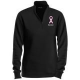 LST253 Pink Ribbon Survivor Ladies' 1/4 Zip Sweatshirt