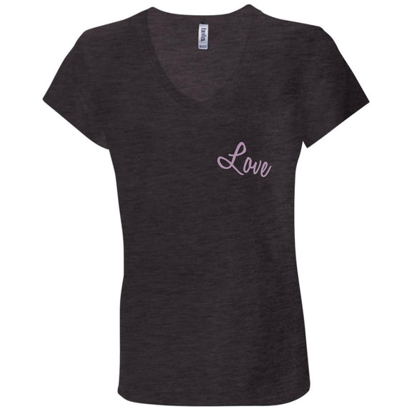 love B6005 Bella + Canvas Ladies' Jersey V-Neck T-Shirt