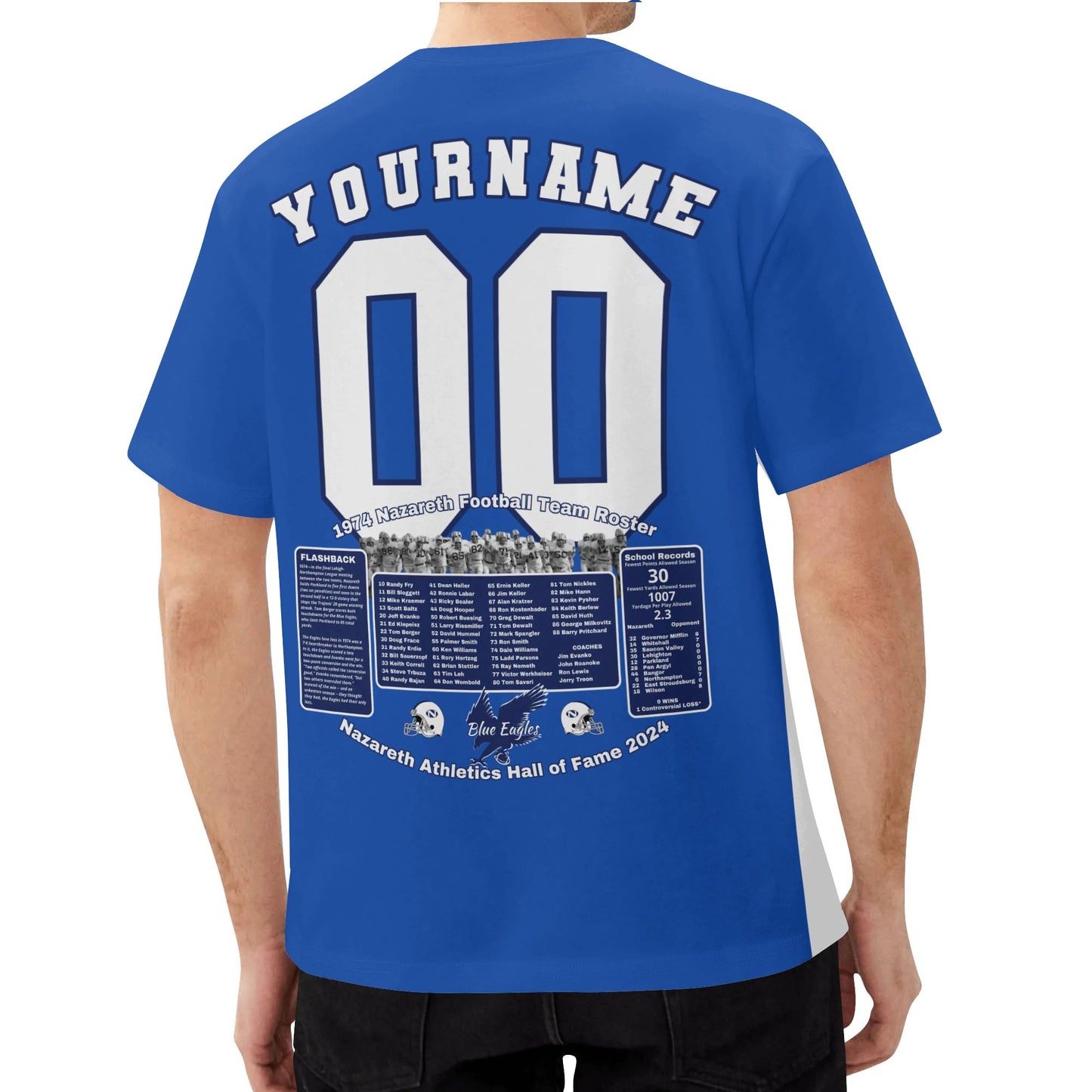 1974 Nazareth Football 50-Year/HOF Personalized Commemorative Classic T-Shirt