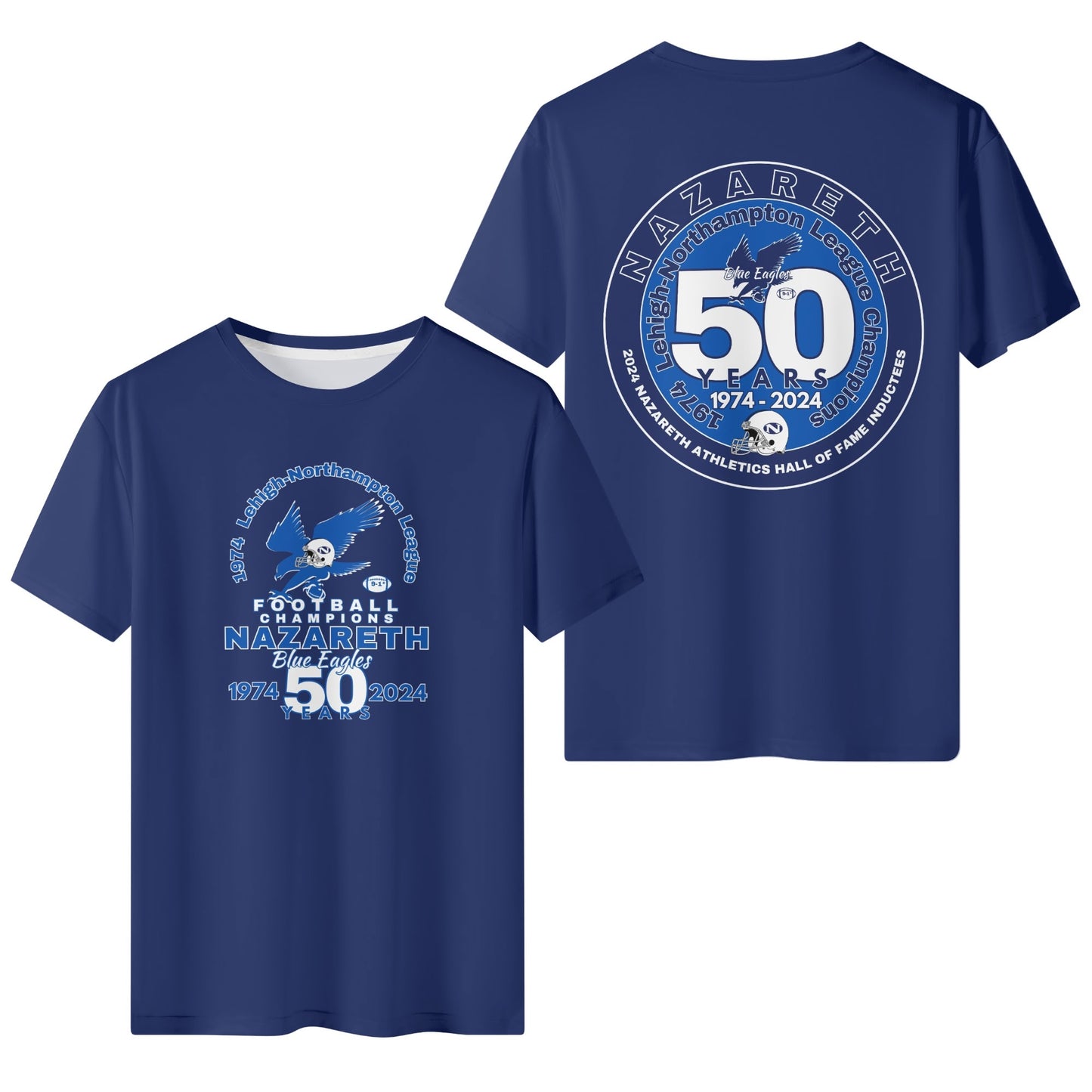 1974 Nazareth Football 50-Year/HOF Commemorative Classic T-Shirt