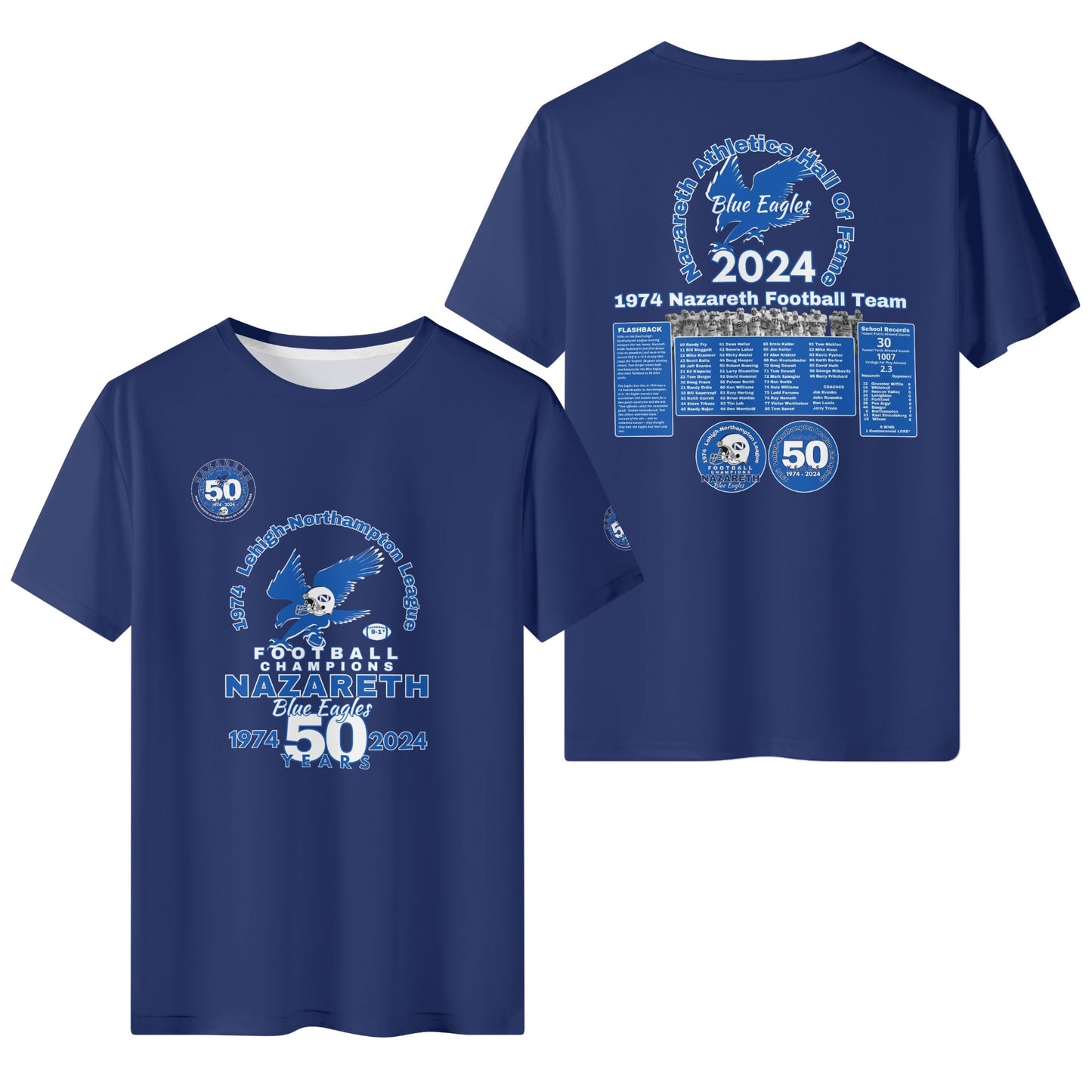 1974 Nazareth Football 2024 HOF/50 years Commemorative Classic T-Shirt