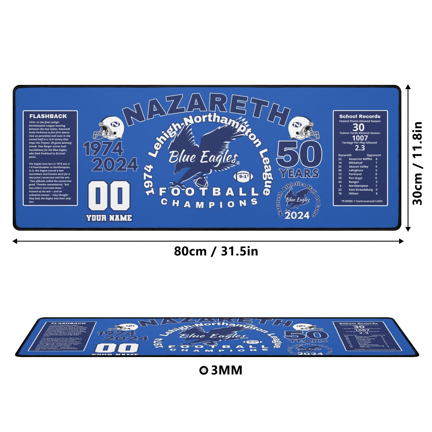 1974 Nazareth 50 years/HOF Personalized  Rubber Mouse Mat Pad