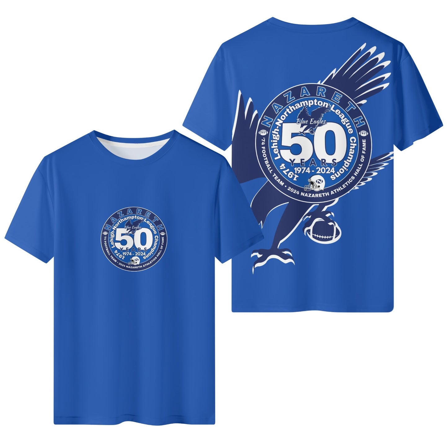 1974 Nazareth Football EAGLE 50-Year/HOF Commemorative T-Shirt