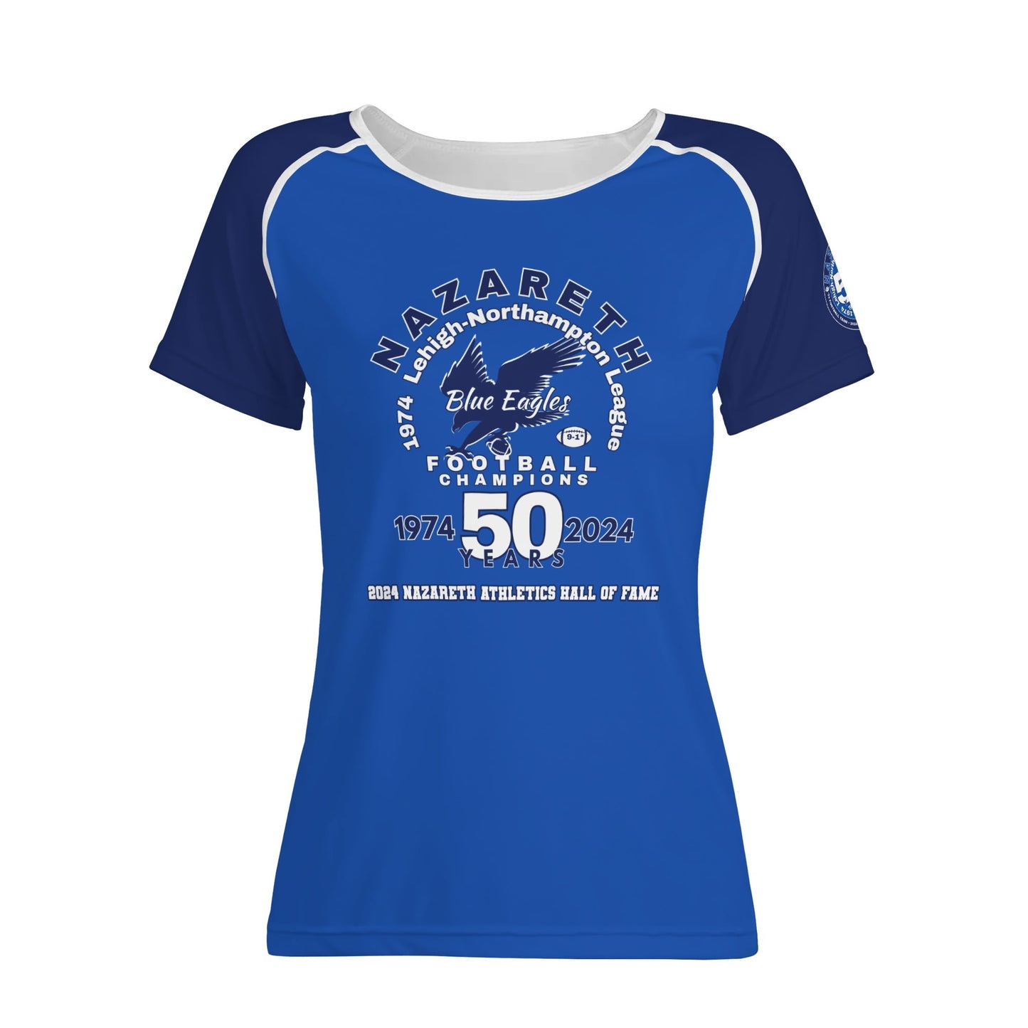 1974 Nazareth Football HOF/50-Years Personalized Commemorative Womens T Shirt