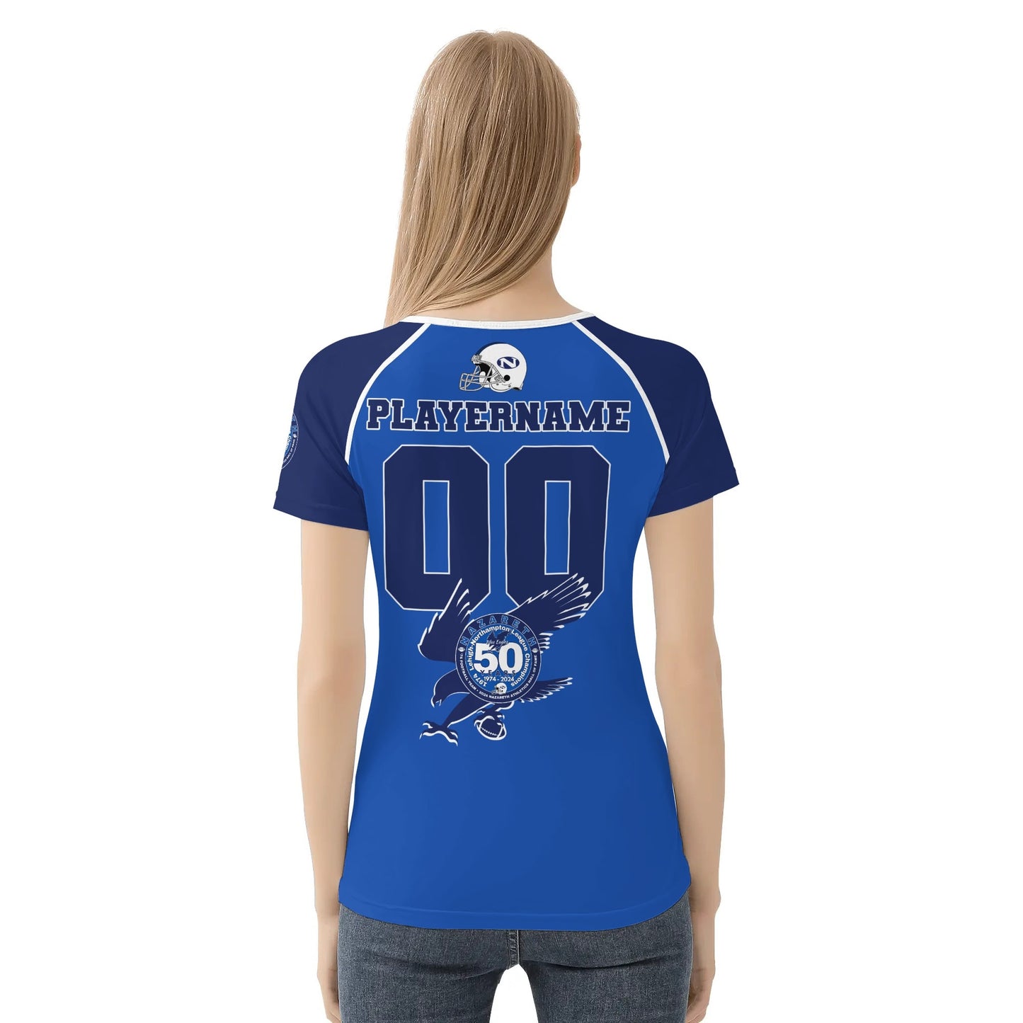 1974 Nazareth Football HOF/50-Years Personalized Commemorative Womens T Shirt