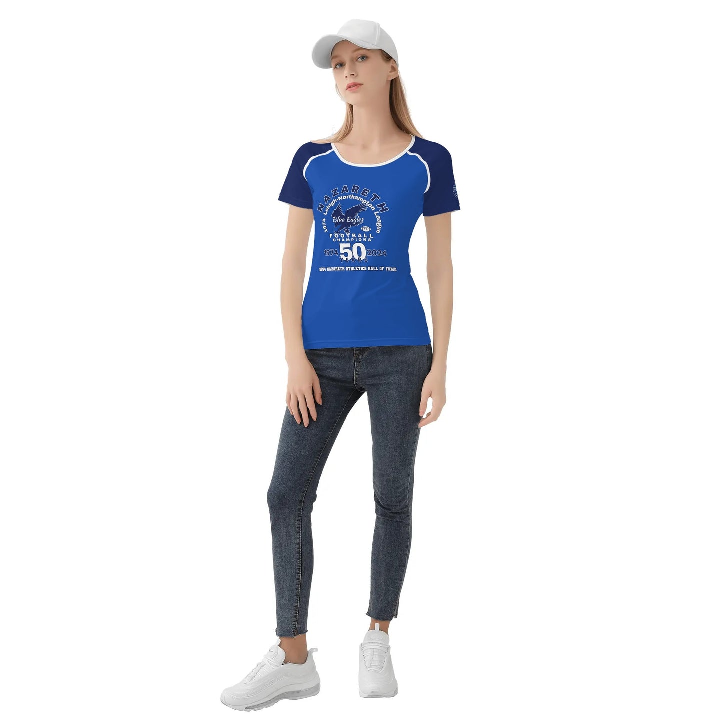 1974 Nazareth Football HOF/50-Years Personalized Commemorative Womens T Shirt