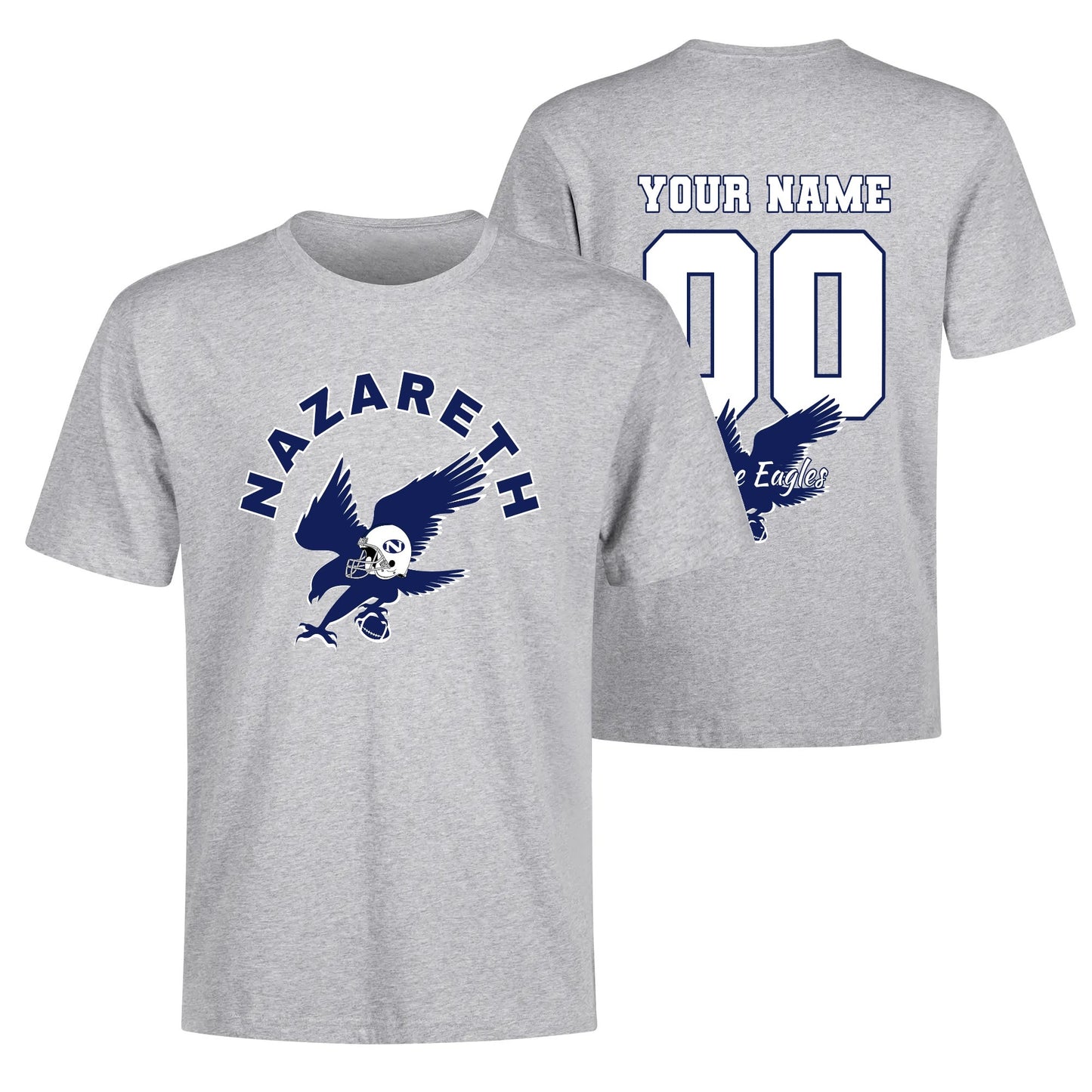 Nazareth Football personalized Mens Cotton Front & Back Printing T-Shirt