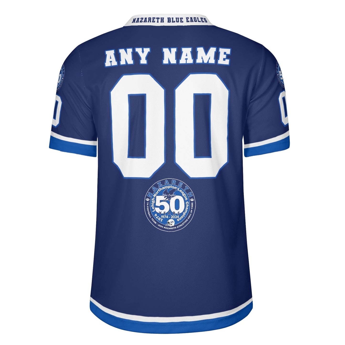 74 Nazareth 50-YEARS/HOF LOGO Personalized Football Jersey