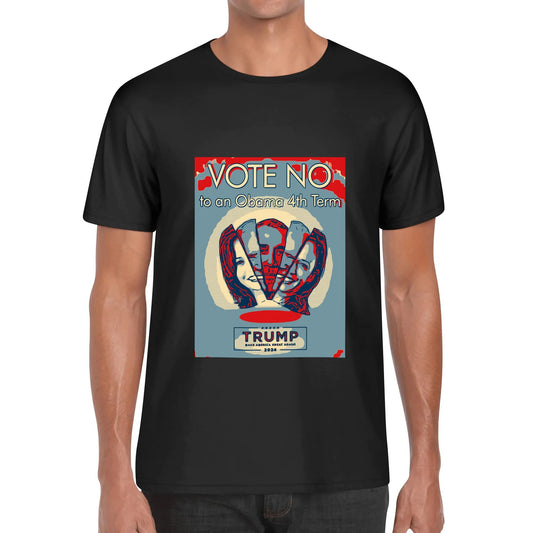 Vote NO to Obama 4th Cotton Front & Back Printing T-Shirt