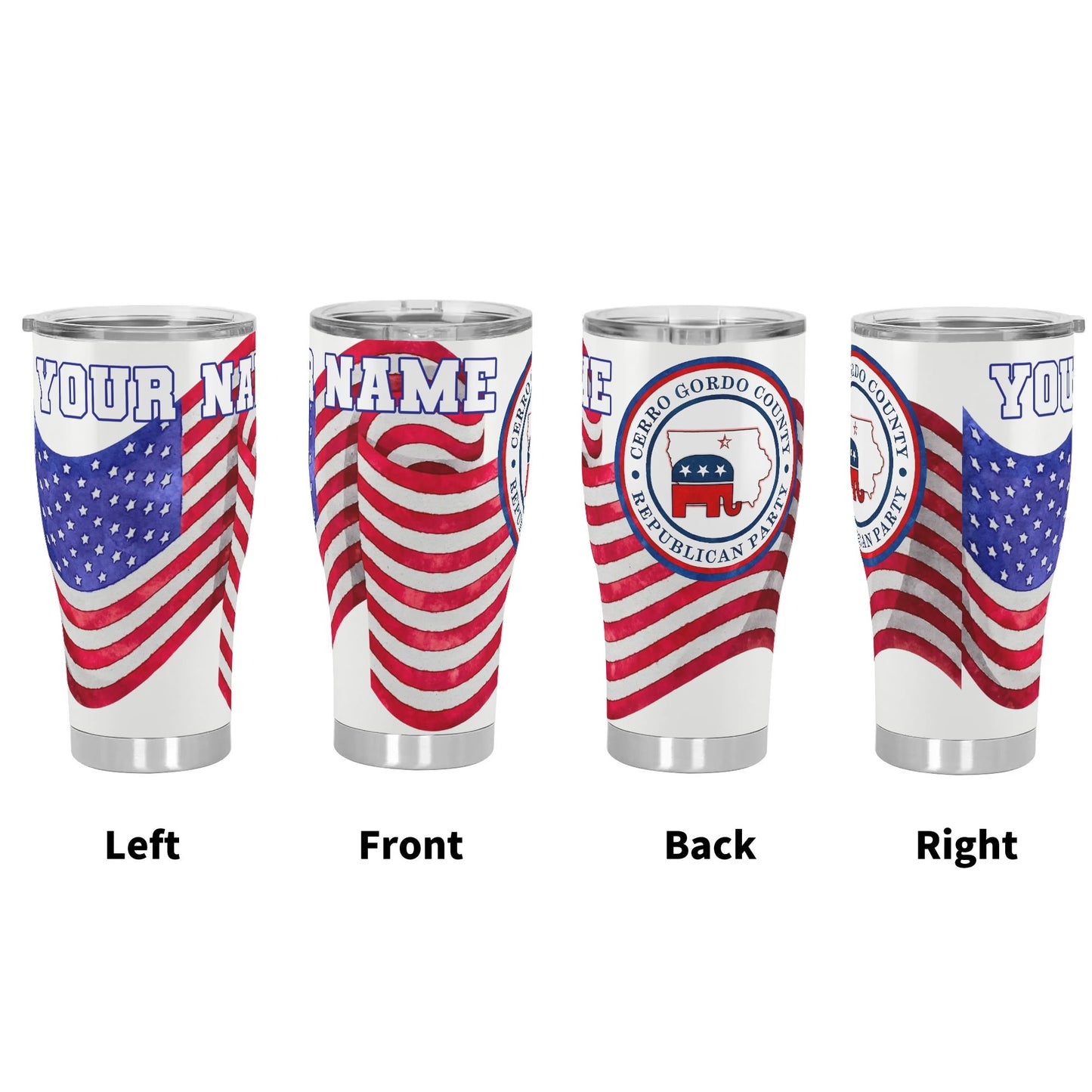 Cerro Gordo GOP 3D Personalized Stainless Steel Tumbler 30oz Printed Cup Gift