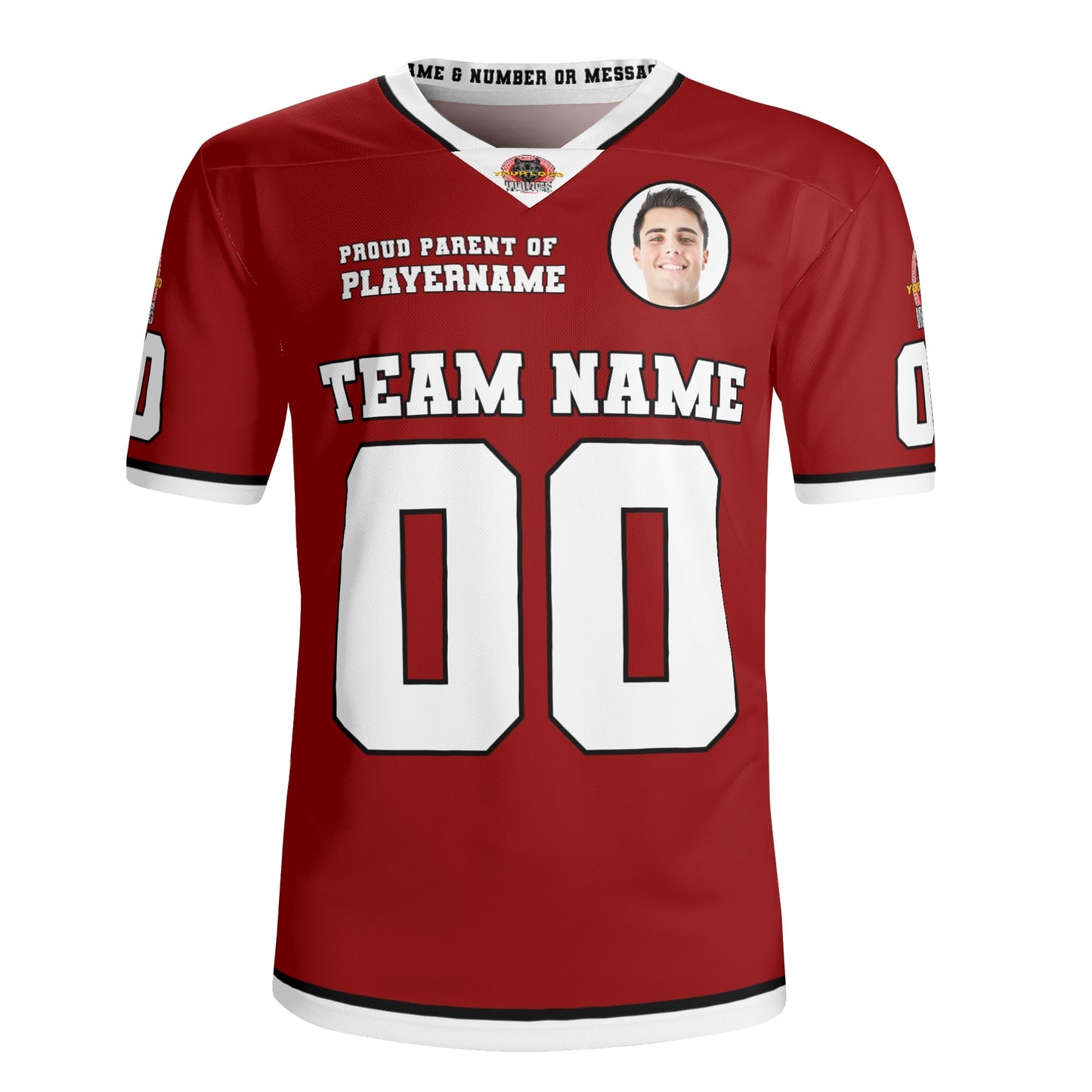 Personalized Custom Jersey with Player Photo and Black Accents