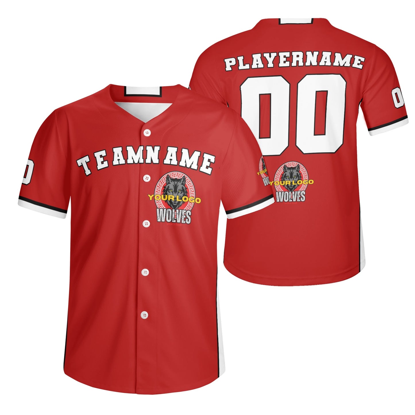 Custom Personalized Short Sleeve Baseball Jersey with Logo & Name