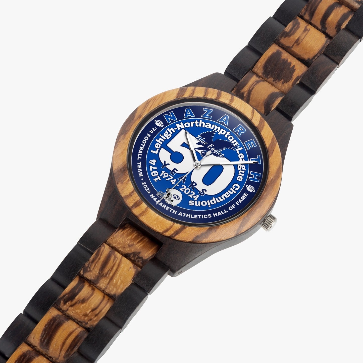 1974 Nazareth Football 50-Years/HOF Commemorative Indian Ebony Wooden Watch