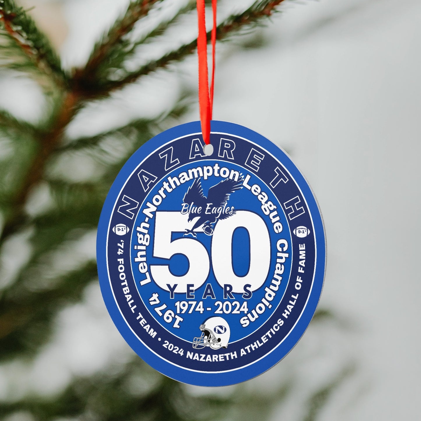 1974 Nazareth Football 50-Year HOF Commemorative Keepsake Ornament