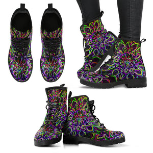 The Glowing Flower - Women's Leather Boots
