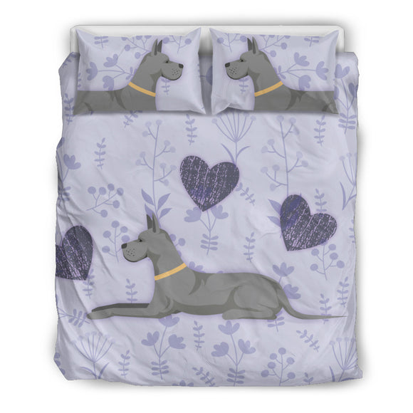 I Love Great Danes Bedding Set for Lovers of Great Dane Dogs