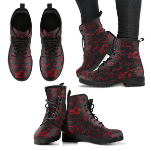 RED Open Road Girl SCATTER Design Women's Leather Boots