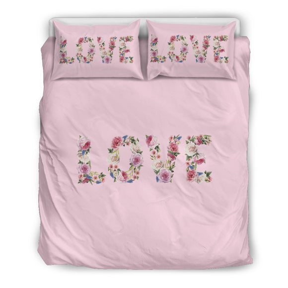 Floral Love - Pink Pig - Bedding Set (Beige)