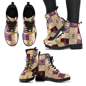 Treble & Bass Clef Women's Leather Boots