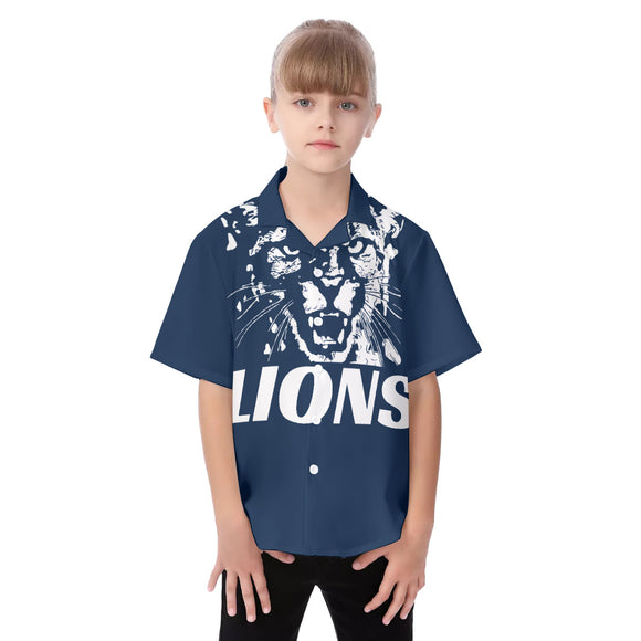 LIONS All-Over Print Kid's Hawaiian Vacation Shirt