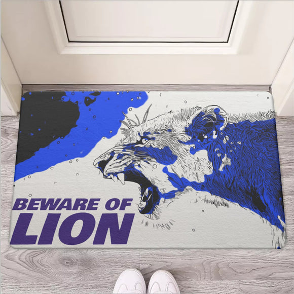 BEWARE OF LION Door Mat | Rubber