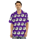 Purple Dog All-Over Print Men's Camp/Hawaiian Shirt With Button Closure
