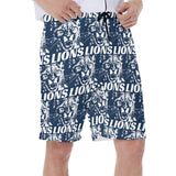 LIONS Blue All-Over Print Men's Beach Shorts