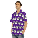 Purple Dog All-Over Print Men's Camp/Hawaiian Shirt With Button Closure