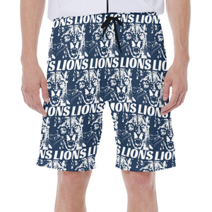 LIONS Blue All-Over Print Men's Beach Shorts
