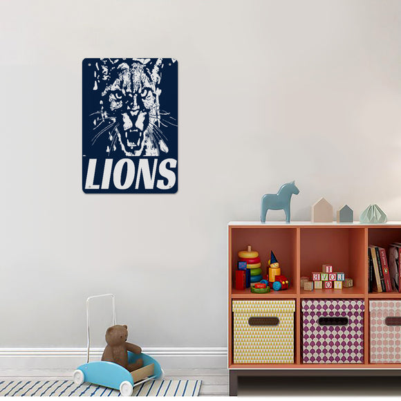 LIONS Rectangular Tin Wall Painting