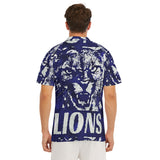 We are Lions All-Over Print Men's Short Sleeve Polo Shirt With Button Closure