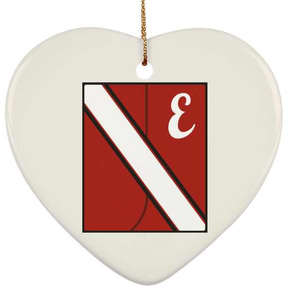 Easton Band Uni Block SUBORNH Ceramic Heart Ornament