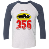 Faux 356 speedy2 NL6051 Next Level Tri-Blend 3/4 Sleeve Baseball Raglan T-Shirt