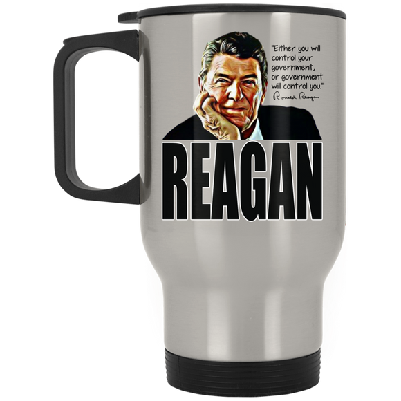 Reagan Control Gov XP8400S Silver Stainless Travel Mug