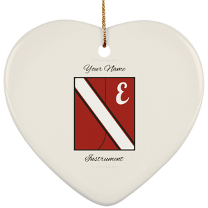 Red Rover Uni Personalized SUBORNH Ceramic Heart Ornament