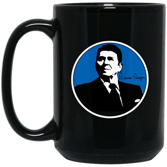 Reagan Blue BM15OZ 15 oz. Black Mug