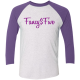 Fancy$Five NL6051 Next Level Tri-Blend 3/4 Sleeve Baseball Raglan T-Shirt