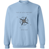 Not All Who Wander Printed Crewneck Pullover Sweatshirt  8 oz