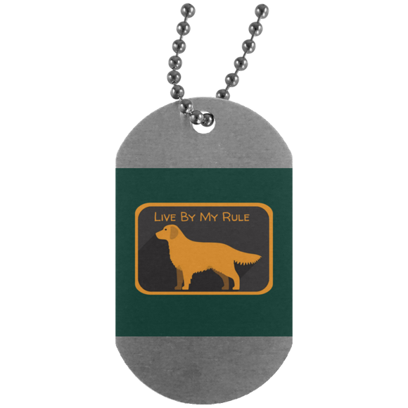 Golden my rule square green UN4004 Silver Dog Tag