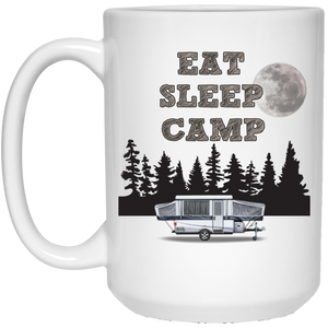 EAT SLEEP CAMP 21504 15 oz. White Mug