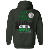 Eat sleep camp green G185 Gildan Pullover Hoodie 8 oz.