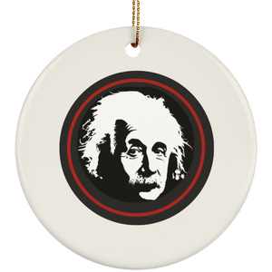 Einstein silhouette SUBORNC Ceramic Circle Ornament