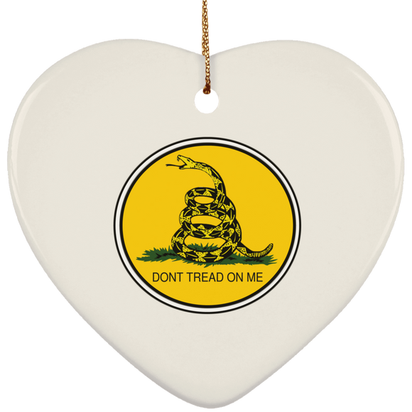 GADSDEN CIRCLE COLOR SUBORNH Ceramic Heart Ornament
