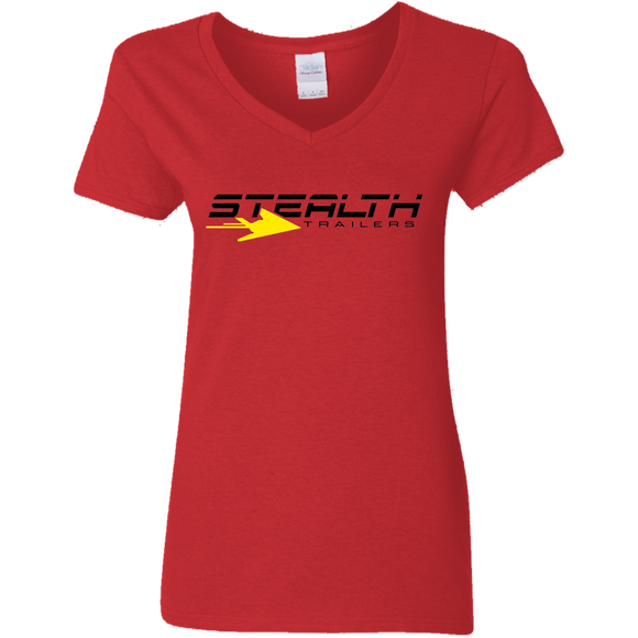 Stealth Logo hi res G500VL Gildan Ladies' 5.3 oz. V-Neck T-Shirt