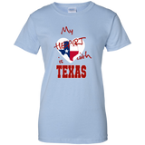 My Heart is with Texas G200L Gildan Ladies' 100% Cotton T-Shirt