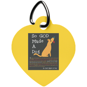 So God Made A Dog BLK UN5770 Heart Pet Tag