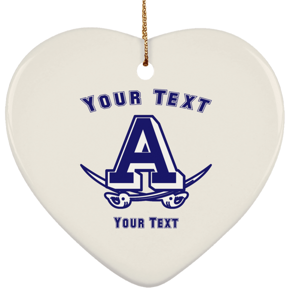 Atlee Swords Personalized SUBORNH Ceramic Heart Ornament