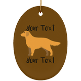 golden w text SUBORNO Ceramic Oval Ornament