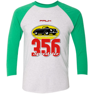 Faux 356 speedy2 NL6051 Next Level Tri-Blend 3/4 Sleeve Baseball Raglan T-Shirt