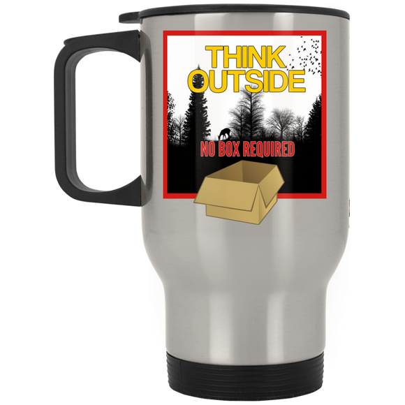 Think Outside Silver Stainless Travel Mug